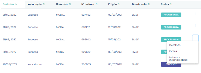 Como apagar operações dentro da Calculadora de IR da SmarttIR SmarttBot